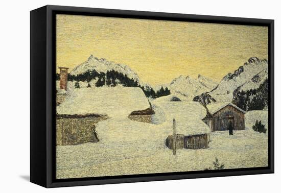 Chalets in Snow-Giovanni Segantini-Framed Premier Image Canvas