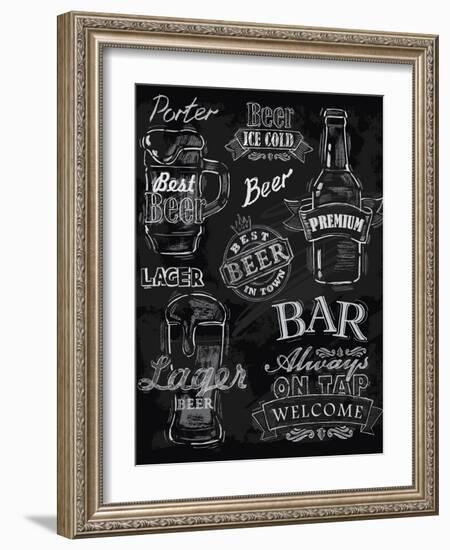 Chalk Beer-bioraven-Framed Art Print