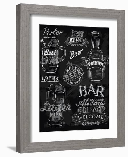 Chalk Beer-bioraven-Framed Art Print