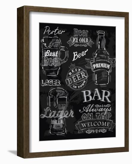 Chalk Beer-bioraven-Framed Art Print