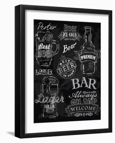 Chalk Beer-bioraven-Framed Art Print