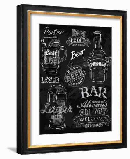 Chalk Beer-bioraven-Framed Art Print