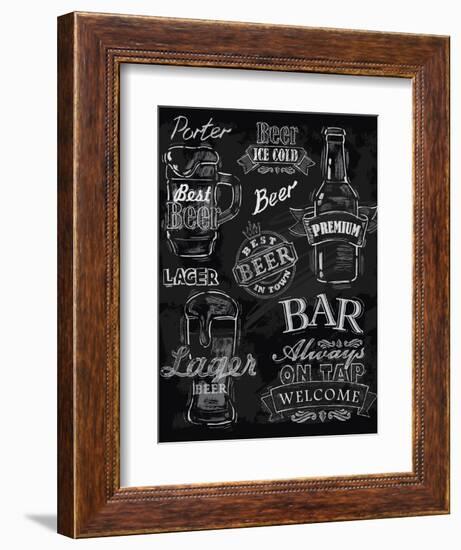 Chalk Beer-bioraven-Framed Art Print