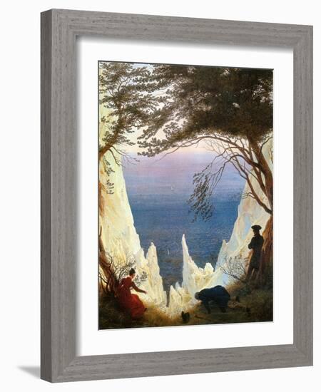 Chalk Cliffs on Rügen-Caspar David Friedrich-Framed Giclee Print