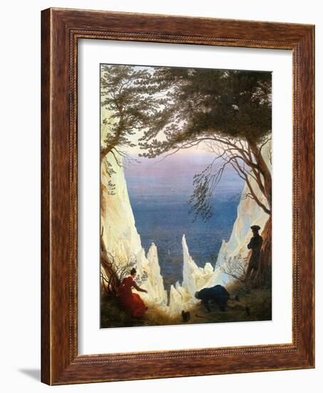 Chalk Cliffs on Rügen-Caspar David Friedrich-Framed Giclee Print