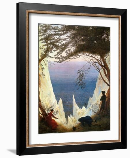 Chalk Cliffs on Rügen-Caspar David Friedrich-Framed Giclee Print