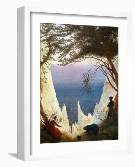 Chalk Cliffs on Rügen-Caspar David Friedrich-Framed Giclee Print