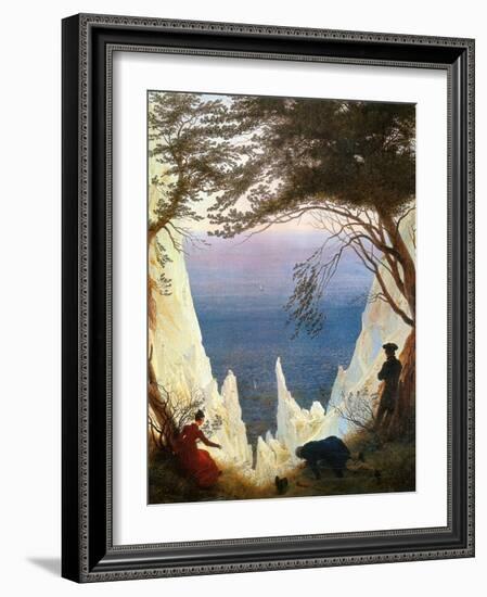 Chalk Cliffs on Rügen-Caspar David Friedrich-Framed Giclee Print