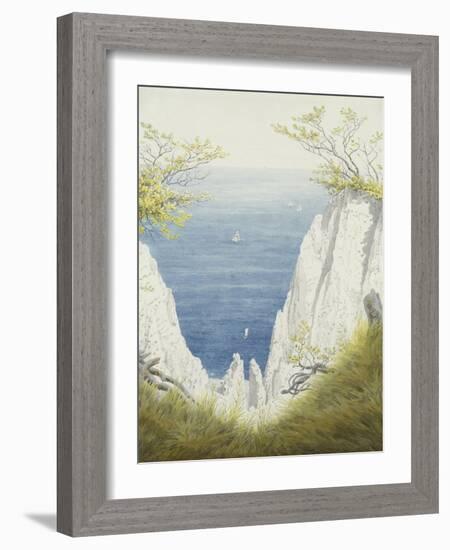 Chalk Cliffs on Rugen, 1825-26-Caspar David Friedrich-Framed Giclee Print