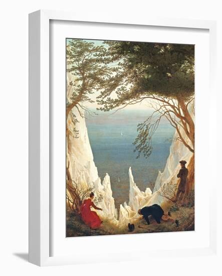 Chalk Cliffs on Rugen, C.1818-Caspar David Friedrich-Framed Premium Giclee Print