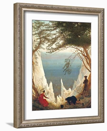 Chalk Cliffs on Rugen, C.1818-Caspar David Friedrich-Framed Giclee Print