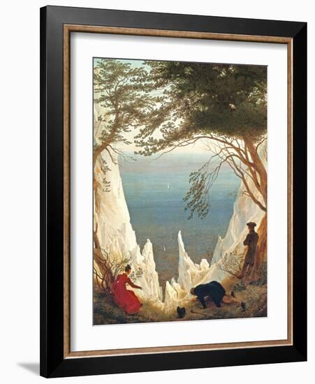 Chalk Cliffs on Rugen, C.1818-Caspar David Friedrich-Framed Giclee Print