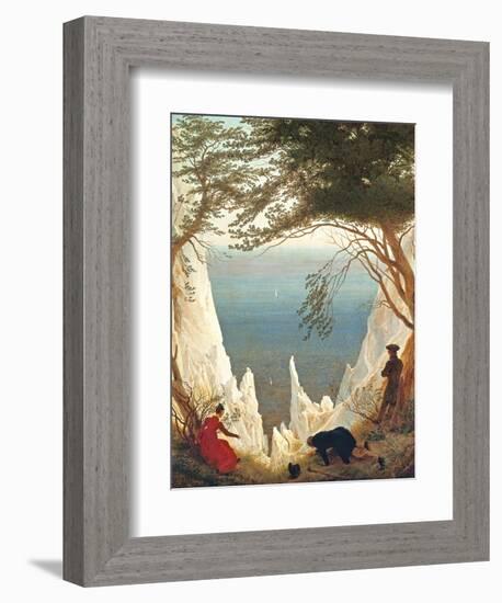 Chalk Cliffs on Rugen, C.1818-Caspar David Friedrich-Framed Giclee Print