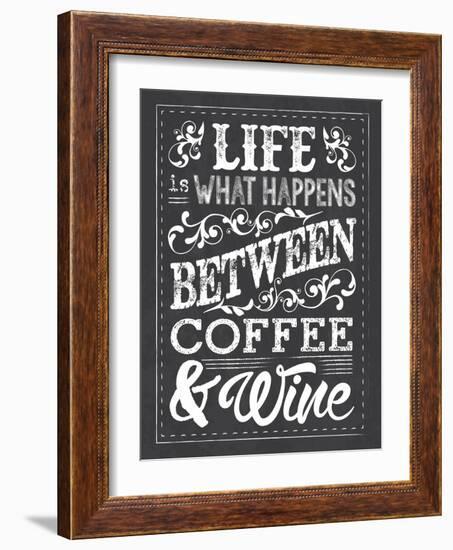 Chalk Coffee Wine-Melody Hogan-Framed Art Print