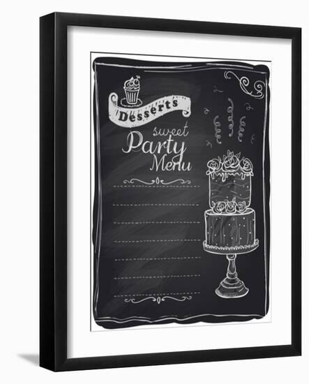 Chalk Desserts Party Menu-Selenka-Framed Art Print