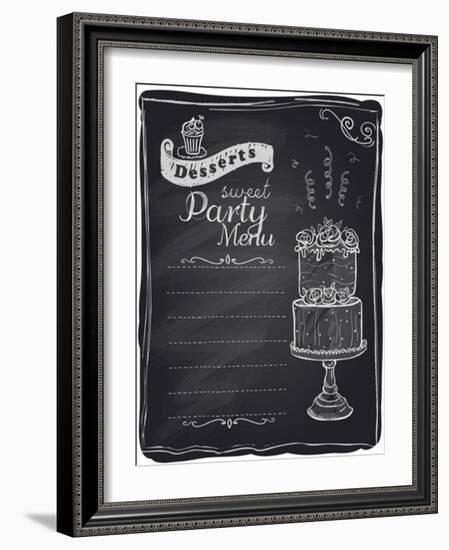 Chalk Desserts Party Menu-Selenka-Framed Art Print