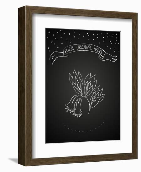 Chalk Flower on Blackboard-tukkki-Framed Premium Giclee Print