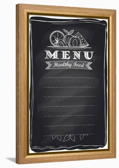 Chalk Healthy Food Fruit Menu-Selenka-Framed Stretched Canvas