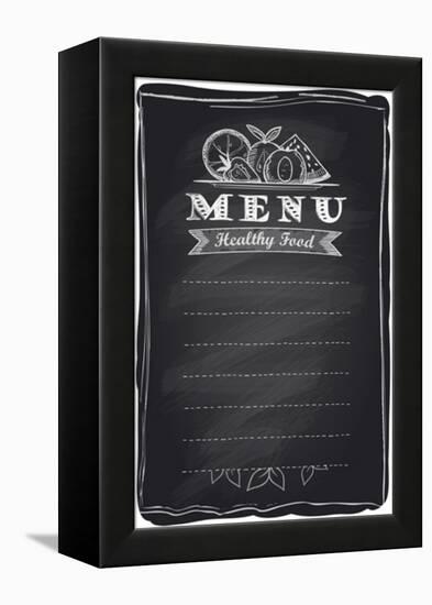 Chalk Healthy Food Fruit Menu-Selenka-Framed Stretched Canvas