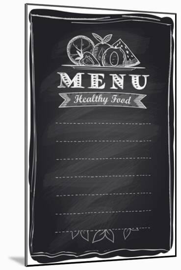Chalk Healthy Food Fruit Menu-Selenka-Mounted Art Print