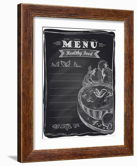 Chalk Healthy Food Menu-Selenka-Framed Art Print