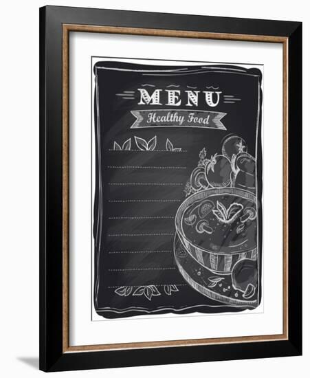 Chalk Healthy Food Menu-Selenka-Framed Art Print