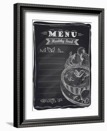 Chalk Healthy Food Menu-Selenka-Framed Art Print