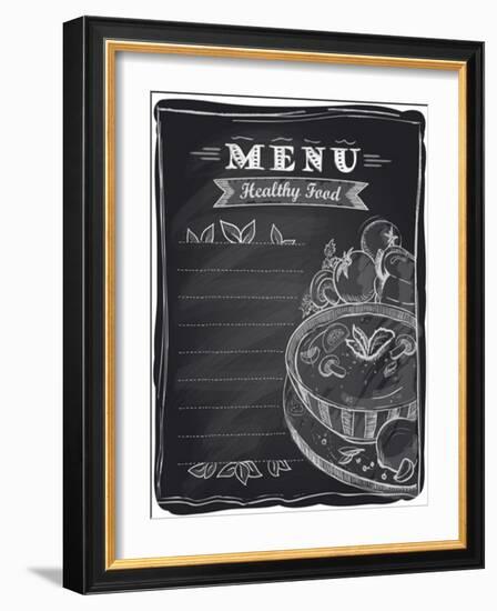 Chalk Healthy Food Menu-Selenka-Framed Art Print