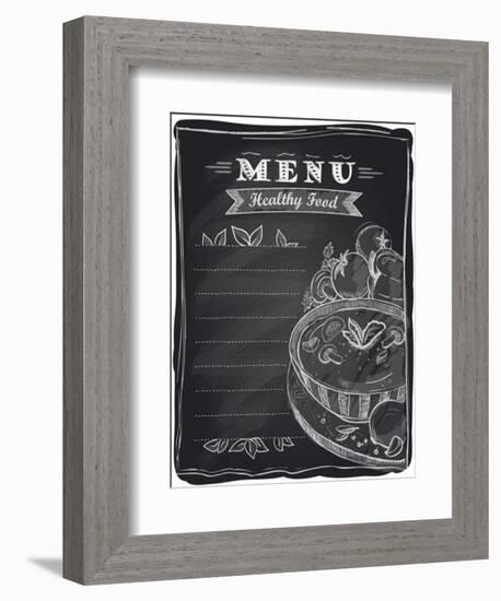Chalk Healthy Food Menu-Selenka-Framed Art Print