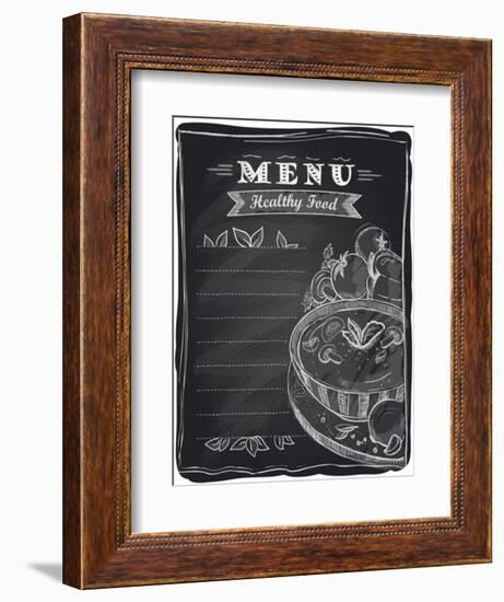 Chalk Healthy Food Menu-Selenka-Framed Art Print