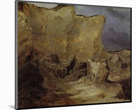 Chalk Rocks of Ruegen-Karl Blechen-Mounted Art Print