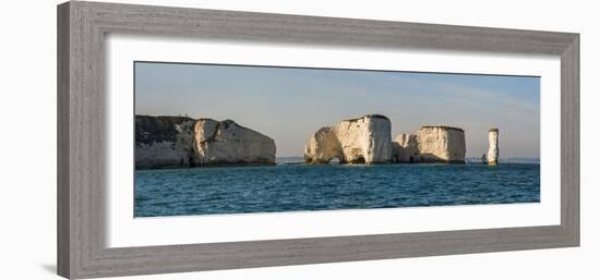 Chalk Stacks and Cliffs at Old Harry Rocks, Between Swanage and Purbeck, Dorset-Matthew Williams-Ellis-Framed Photographic Print