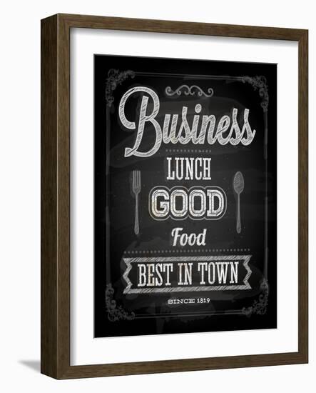 Chalkboard Business Lunch Poster, Typographic Design-Ozerina Anna-Framed Art Print