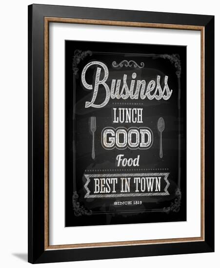 Chalkboard Business Lunch Poster, Typographic Design-Ozerina Anna-Framed Art Print