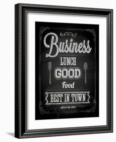 Chalkboard Business Lunch Poster, Typographic Design-Ozerina Anna-Framed Art Print