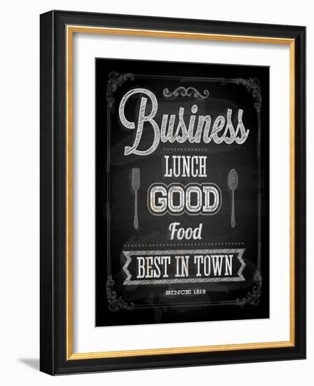 Chalkboard Business Lunch Poster, Typographic Design-Ozerina Anna-Framed Art Print