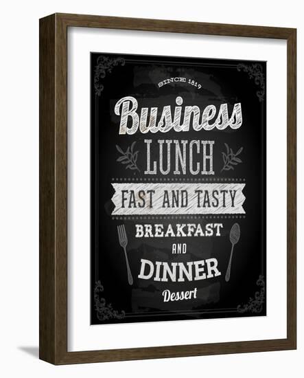 Chalkboard Business Lunch Poster, Typographic Design-Ozerina Anna-Framed Art Print