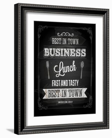 Chalkboard Business Lunch Poster, Typographic Design-Ozerina Anna-Framed Art Print