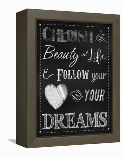 Chalkboard Cherish the Beauty-Tina Lavoie-Framed Premier Image Canvas