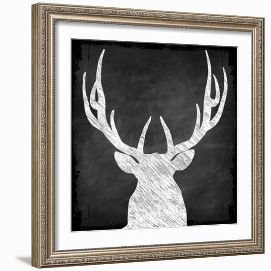 Chalkboard Elk-null-Framed Giclee Print