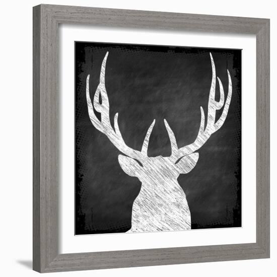 Chalkboard Elk-null-Framed Giclee Print