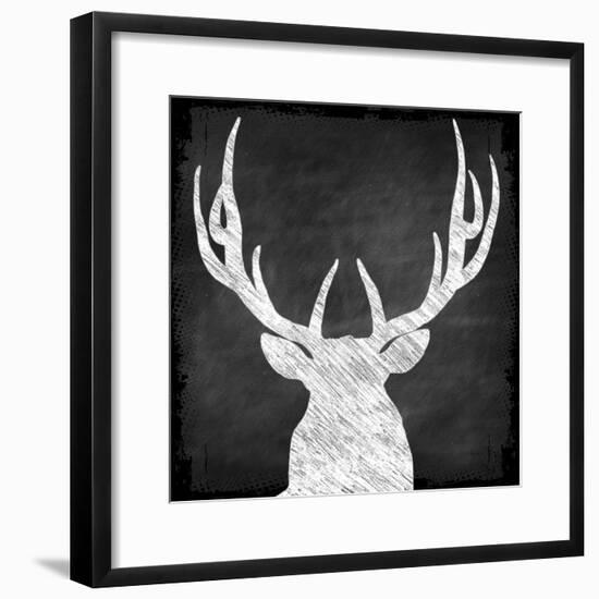 Chalkboard Elk-null-Framed Giclee Print