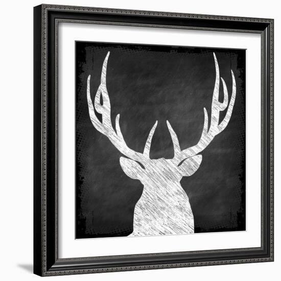 Chalkboard Elk-null-Framed Giclee Print