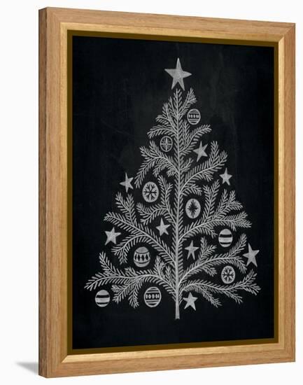 Chalkboard Holiday Trees II-Mary Urban-Framed Stretched Canvas