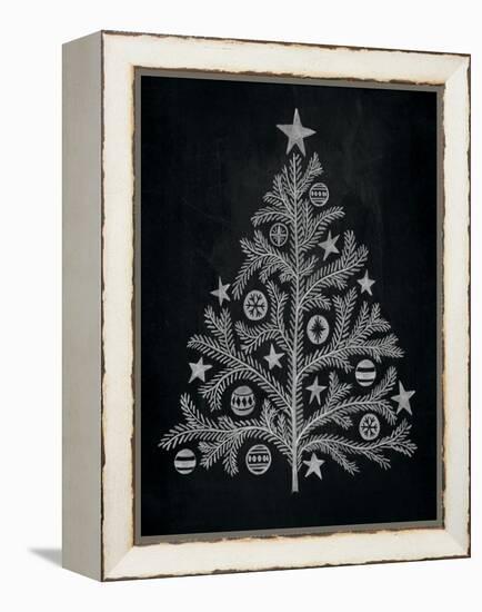 Chalkboard Holiday Trees II-Mary Urban-Framed Stretched Canvas