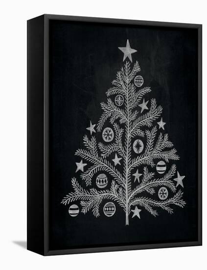 Chalkboard Holiday Trees II-Mary Urban-Framed Stretched Canvas