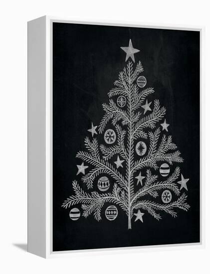 Chalkboard Holiday Trees II-Mary Urban-Framed Stretched Canvas