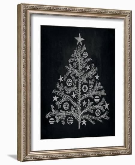 Chalkboard Holiday Trees II-Mary Urban-Framed Art Print