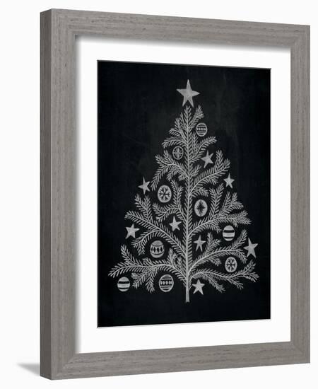 Chalkboard Holiday Trees II-Mary Urban-Framed Art Print