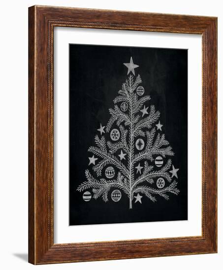 Chalkboard Holiday Trees II-Mary Urban-Framed Art Print